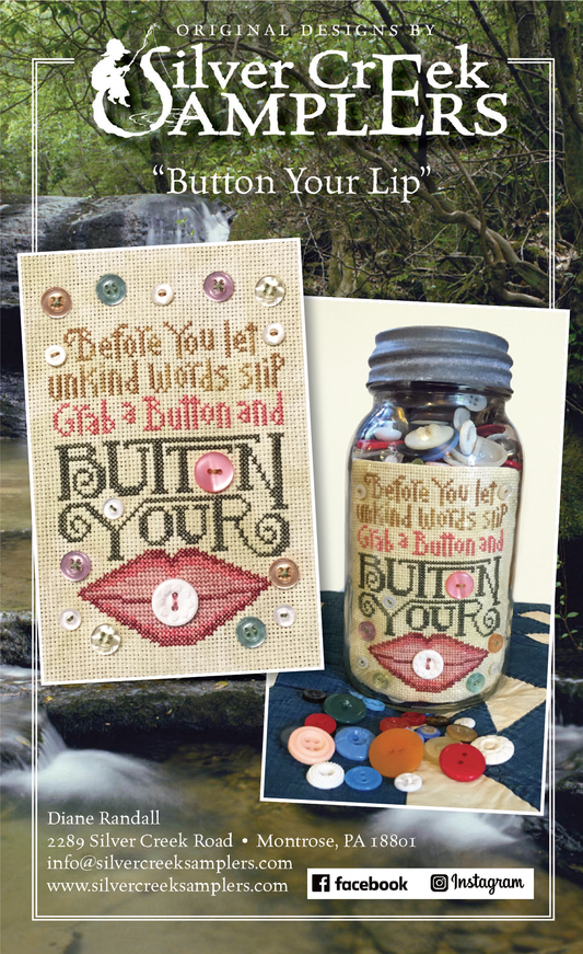 Button Your Lip - Silver Creek Samplers - Cross Stitch Pattern