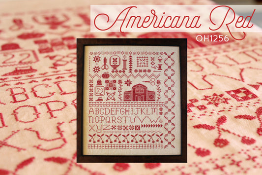 Americana Red - October House Fiber Arts, Needlecraft Patterns, The Crafty Grimalkin - A Cross Stitch Store