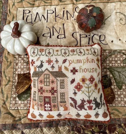 Pumpkin House - The Houses on Pumpkin Lane #1 - Pansy Patch Quilts and Stitchery, Needlecraft Patterns, The Crafty Grimalkin - A Cross Stitch Store
