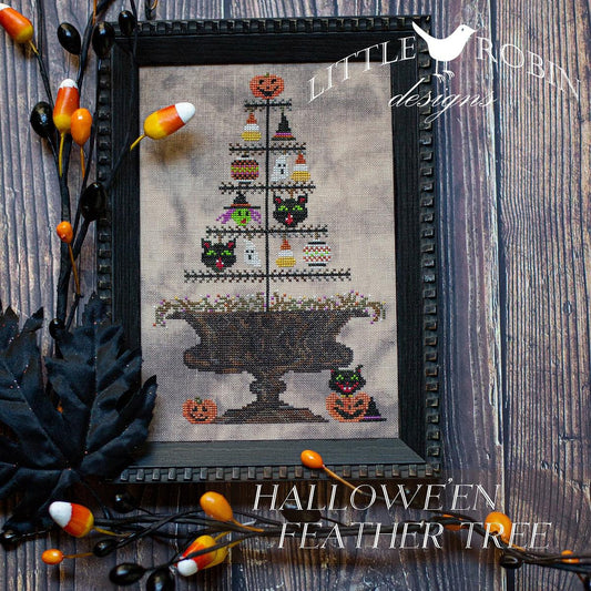 Halloween Feather Tree - Little Robin Designs - Cross Stitch Pattern, Needlecraft Patterns, The Crafty Grimalkin - A Cross Stitch Store