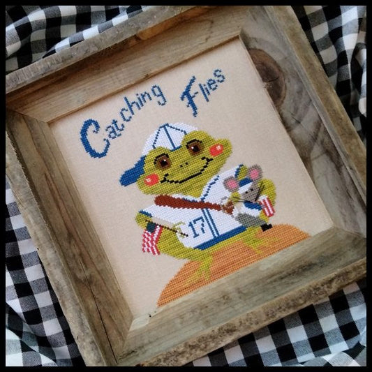Catching Flies - Finally a Farmgirl, Needlecraft Patterns, The Crafty Grimalkin - A Cross Stitch Store