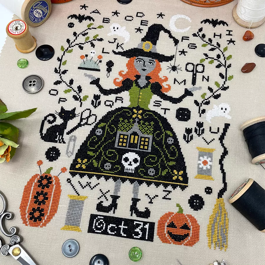 Stitch Witch - Tiny Modernist - Cross Stitch Pattern, Needlecraft Patterns, Needlecraft Patterns, The Crafty Grimalkin - A Cross Stitch Store