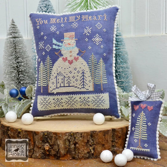 You Melt My Heart -  Annie Beez Folk Art - Cross Stitch Pattern, Needlecraft Patterns, Needlecraft Patterns, The Crafty Grimalkin - A Cross Stitch Store