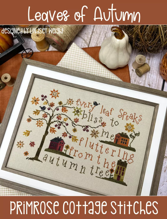 PRE-ORDER Leaves of Autumn - Primrose Cottage Stitches - Cross Stitch Patterns, Needlecraft Patterns, Needlecraft Patterns, The Crafty Grimalkin - A Cross Stitch Store