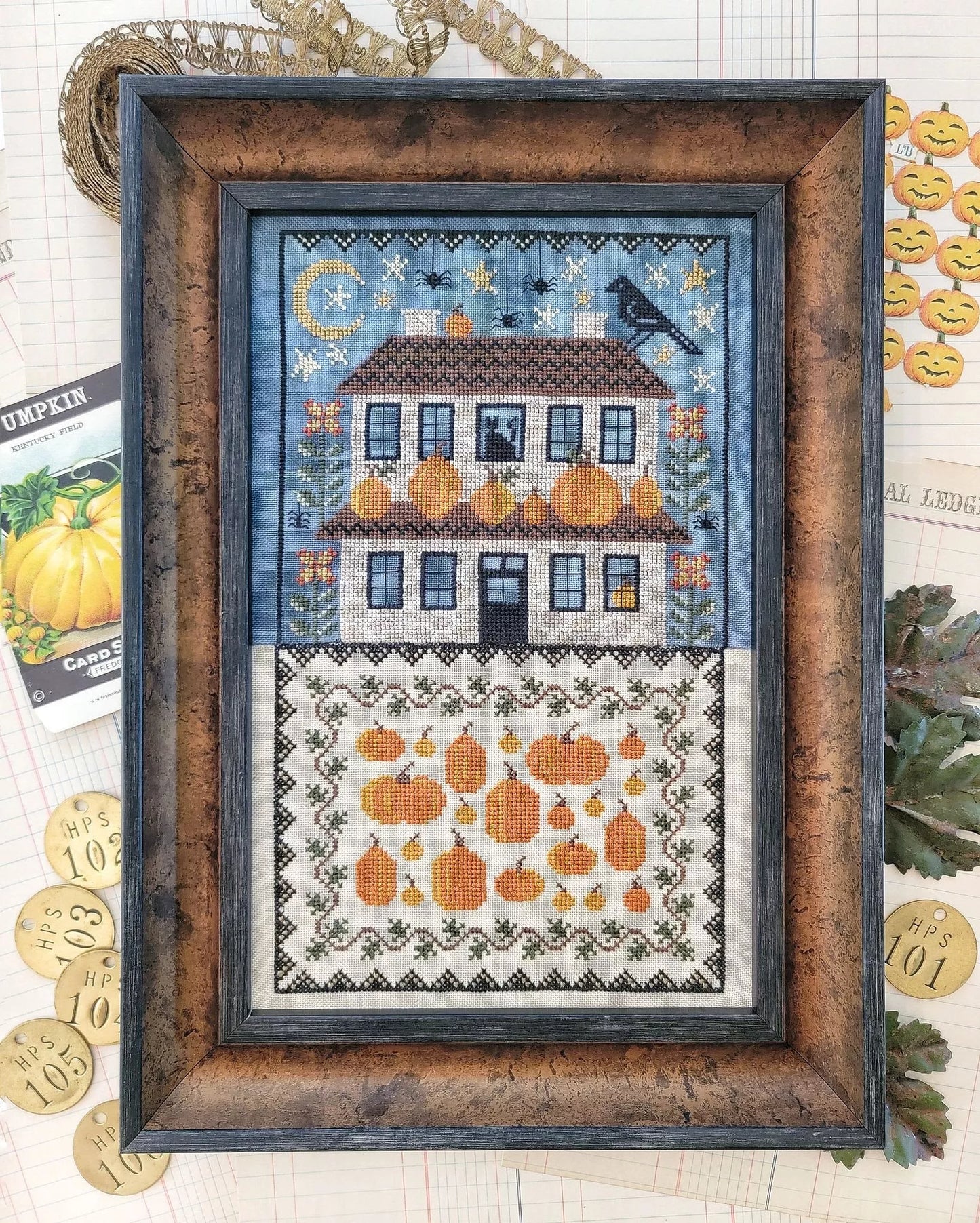 The Pumpkin House - Hello From Liz Mathews - Cross Stitch Pattern, Needlecraft Patterns, Needlecraft Patterns, The Crafty Grimalkin - A Cross Stitch Store