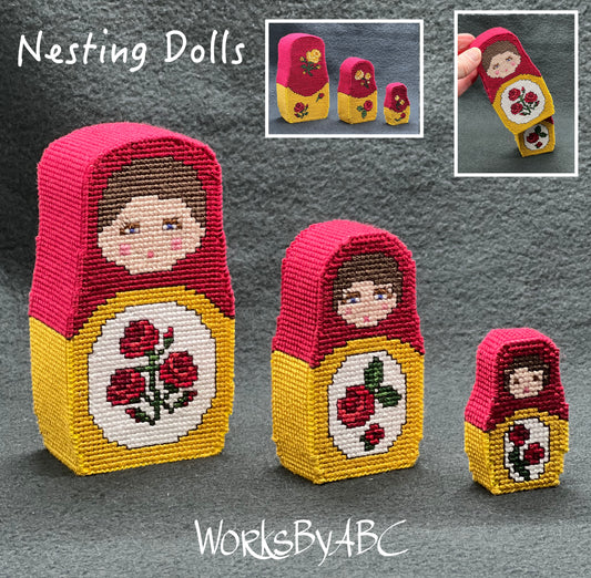 Nesting Dolls - Works by ABC - Cross Stitch Pattern, Needlecraft Patterns, The Crafty Grimalkin - A Cross Stitch Store