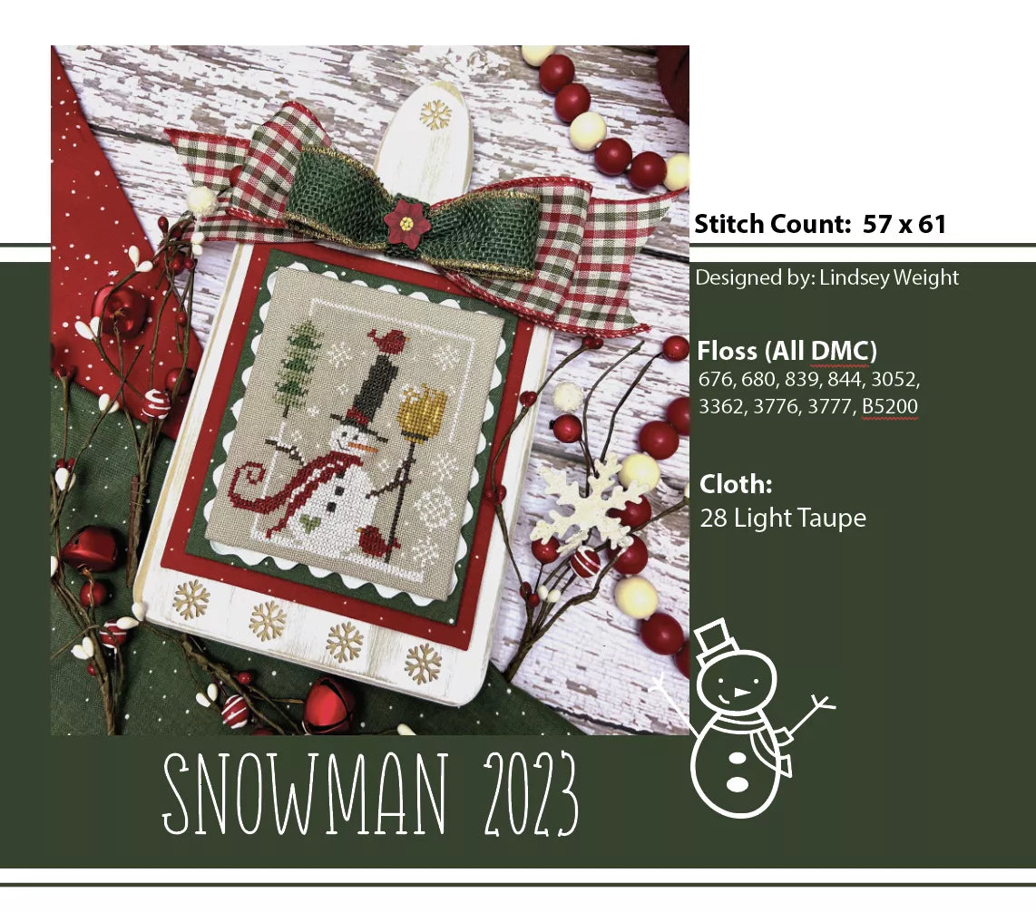 Snowman 2023 - Primrose Cottage Stitches - Cross Stitch Pattern, Needlecraft Patterns, Needlecraft Patterns, The Crafty Grimalkin - A Cross Stitch Store