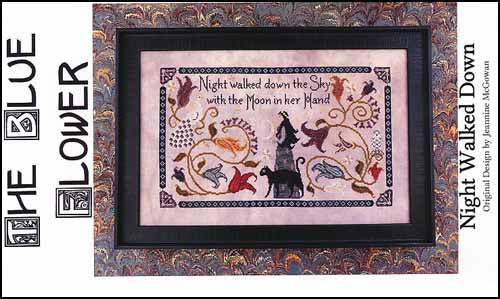 Night Walked Down - The Blue Flower - Cross Stitch Pattern, Needlecraft Patterns, Needlecraft Patterns, The Crafty Grimalkin - A Cross Stitch Store