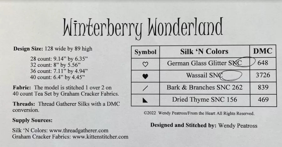 Winterberry Wonderland - From the Heart - Cross Stitch Pattern, Needlecraft Patterns, Needlecraft Patterns, The Crafty Grimalkin - A Cross Stitch Store
